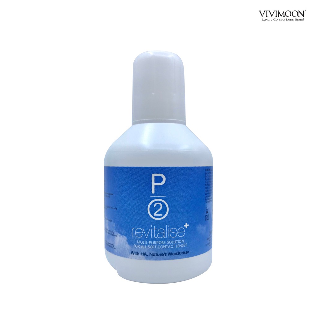 Nước ngâm kính áp tròng P2 Revitalise+ cấp ẩm 2 lớp cao cấp VIVIMOON 120 ml