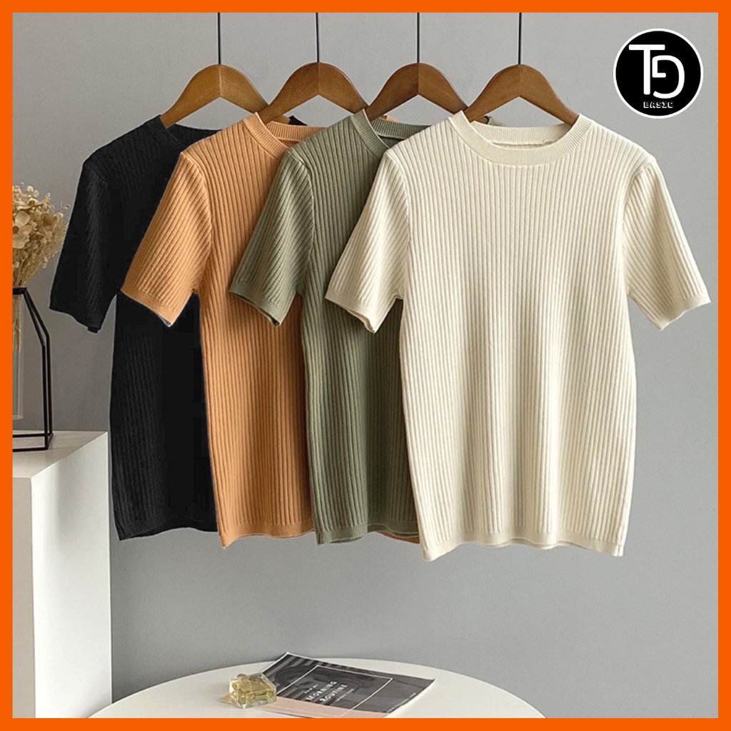 Áo Len Gân Cổ Tròn Tay Lỡ Bảng Màu Patel Siêu Xinh - TG21