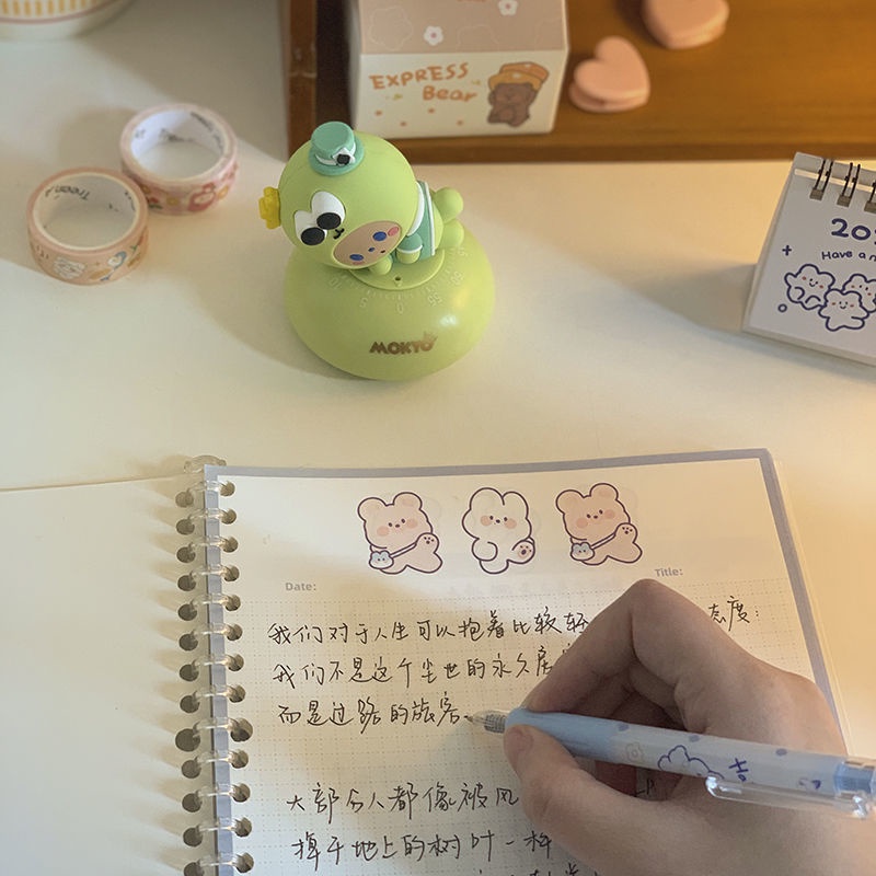 Đồng Hồ Báo Thức Mini Hình Hoạt Hình Dễ Thương Đa Năng Không Dùng Pin