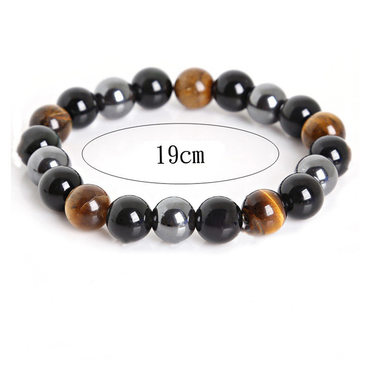 Vòng Tay Đá Mắt Hổ Bằng Đá Hematite Tự Nhiên Màu Đen Tùy Chỉnh Kích Thước