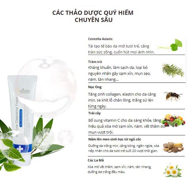 SỮA RỬA MẶT TẠO BỌT TRẮNG DA HÀN QUỐC  AC PURE QUEENIE 100ML