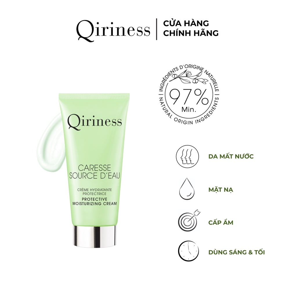 Kem dưỡng dành cho da khô và mất nước giúp bảo vệ da nguồn gốc thiên nhiên Qiriness Protecting Moisturizing Cream 30ml