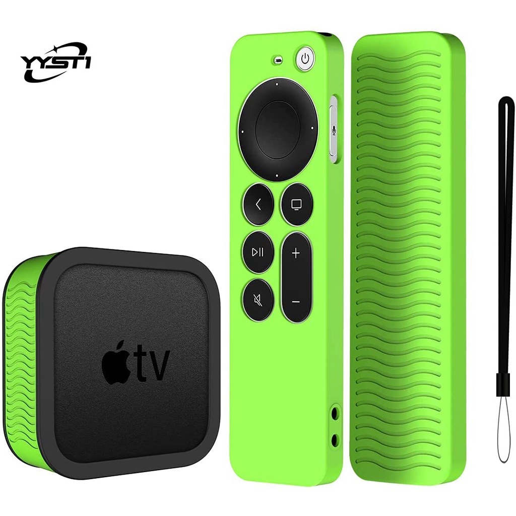 Vỏ bảo vệ điều khiển từ xa bằng silicon 2 trong 1 thích hợp cho Apple TV 4K 2021