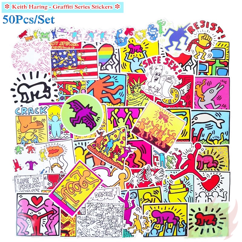 ❉ Keith Haring Series 01 Graffiti Stickers ❉ 50Pcs/Set DIY Mixed Luggage Laptop Skateboard Decals Doodle Stickers