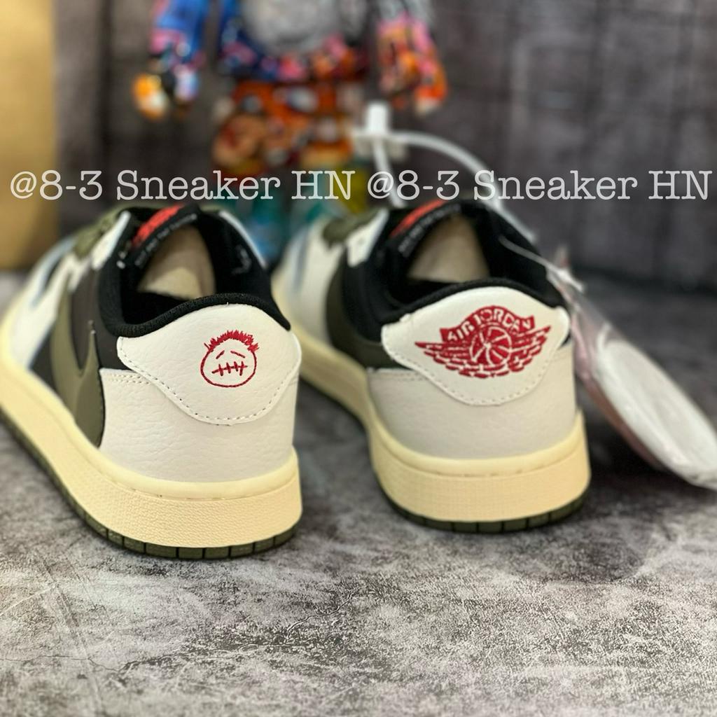 Giày Thể Thao Cổ thấp Travis Scott x Air Jordan 1 Low Reverse Mocha OG Olive Xanh Rêu Trắng