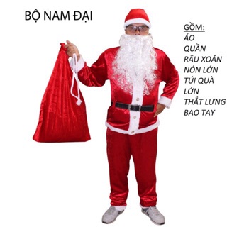 [ CỰC RẺ - CỰC ĐẸP] SET ĐỒ ÔNG GIÀ NOEL NGƯỜI LỚN VẢI NHUNG FREE SIZE