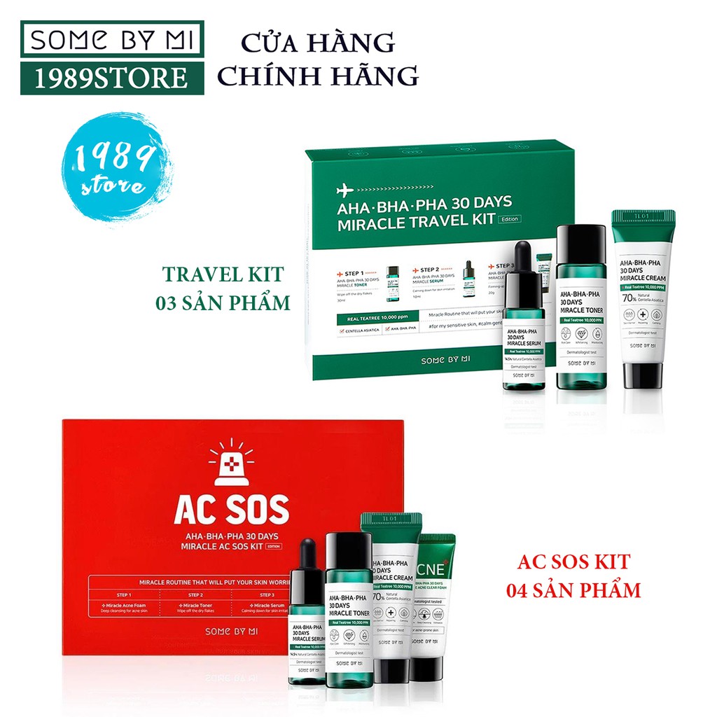 Set Dưỡng Da Mụn Some By Mi AHA- BHA-PHA 30 Days Miracle Travel Kit