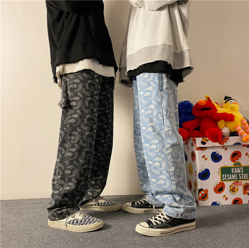 Quần jean dài dáng rộng thiết kế phong cách đường phố cá tính trẻ trung thời trang | BigBuy360 - bigbuy360.vn