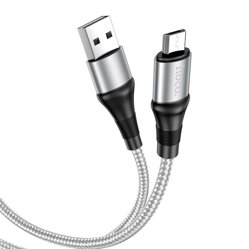 DÂY CÁP SẠC NHANH HOCO X14 DÂY DÙ MICRO USB CHO ĐIỆN THOẠI ANDROID/ SAMSUNG/ OPPO 2A -DÀI 1M - ĐEN/ ĐỎ [HOCO ĐÀ NẴNG]