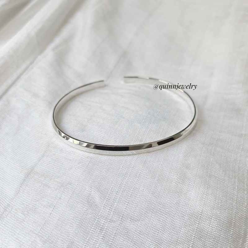 Vòng tay bạc trơn classic cuff, Vòng d w