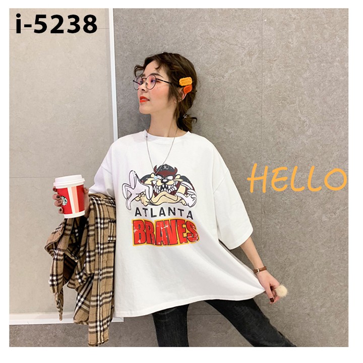 M5238 Áo Thun Unisex Nữ Hình Con Chó Hoạt Hình ATLANTA