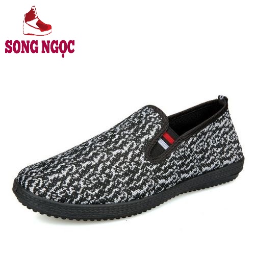 Giày 👟 Lười Giày Nam đen trắng sang trọng êm mềm thoáng khí giữ nhiệt hd13 chấm