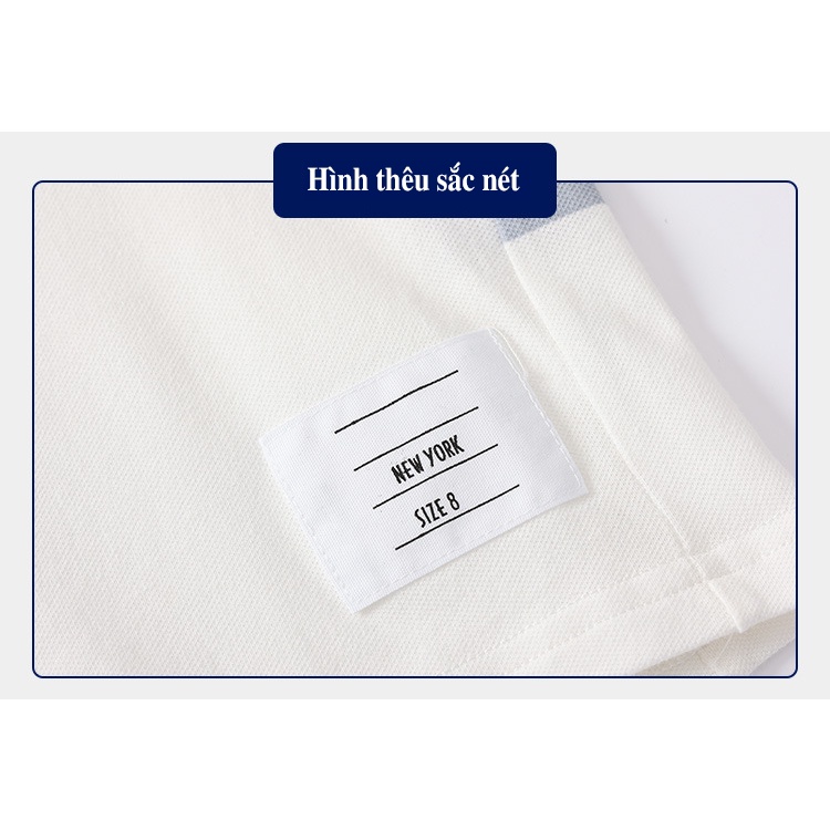 Áo Polo cho bé WELLKIDS hoạ tiết chất cotton hàng xuất Âu Mỹ 2024