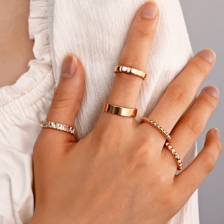 Set 5 Nhẫn Kim Loại Đeo Khớp Ngón Tay Phong Cách Retro Đơn Giản Hợp Thời Trang Cho Nam Và Nữ ins / Yiyuan