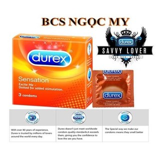 [Giá sỉ] Bao cao su có GAI NHỎ li ti Durex SENSATION