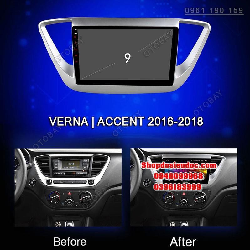 [Mã LIFEAUMAY giảm 10% tối đa 30k đơn 150k] Màn Hình Androi 9 inchs zin cho xe Hyundai Accent đời 2018 2019 2020