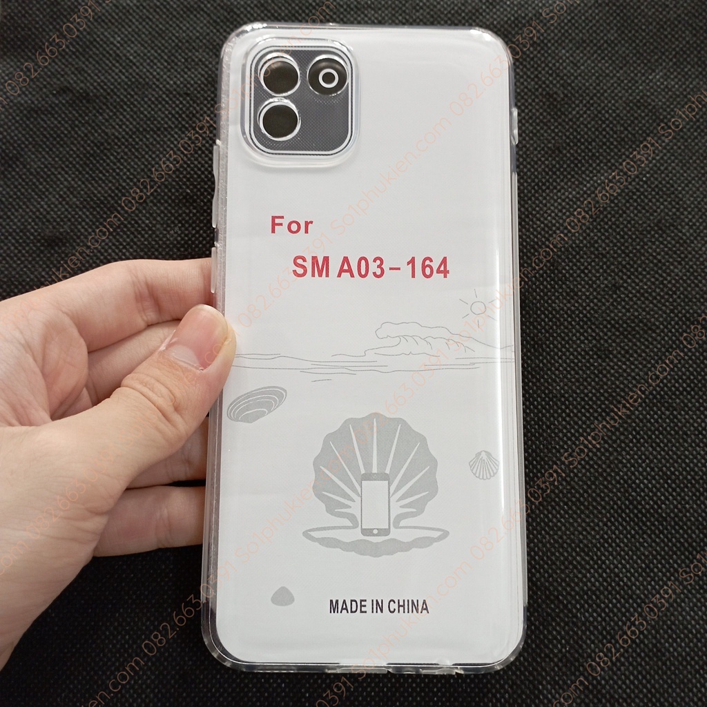 Ốp lưng samsung A03 dẻo trong suốt cao cấp bảo vệ cam và không bảo vệ cam, bền đẹp