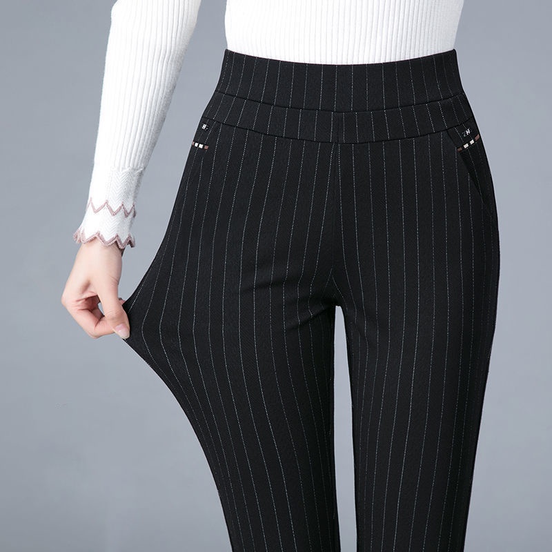Quần Tây Ống Đứng Lưng Cao Co Giãn Plus Size Cho Nữ