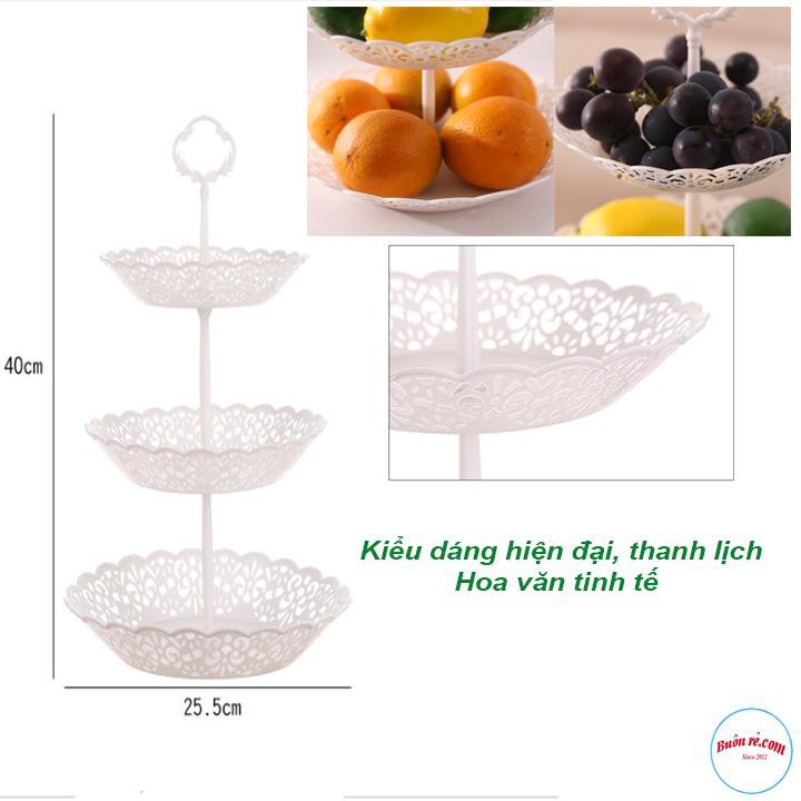 Đĩa 3 Tầng Nhựa Đựng Bánh Kẹo Sang trọng 00716