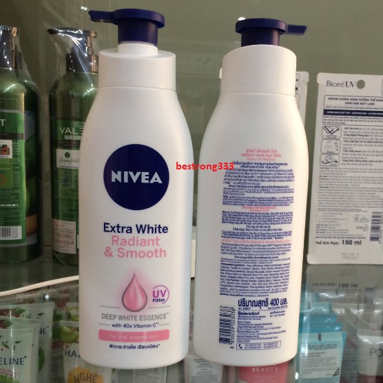 Sữa dưỡng thể dưỡng da Nivea trắng mịn, lọc tia UV (400ml)
