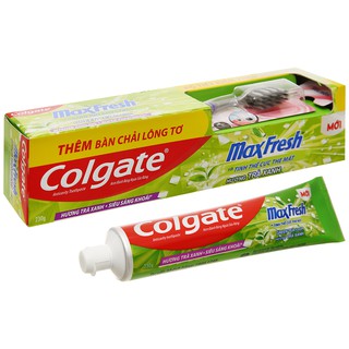 Kem Đánh Răng Colgate MaxFresh Trà Xanh The Mát 230g Tặng Kèm Bàn Chải Đánh Răng Cao Cấp