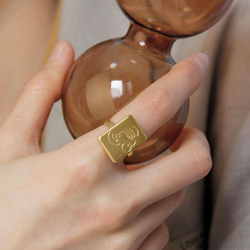 Bộ Nhẫn Đeo Tay Bằng Hợp Kim Hình Mặt Cười Phong Cách Vintage