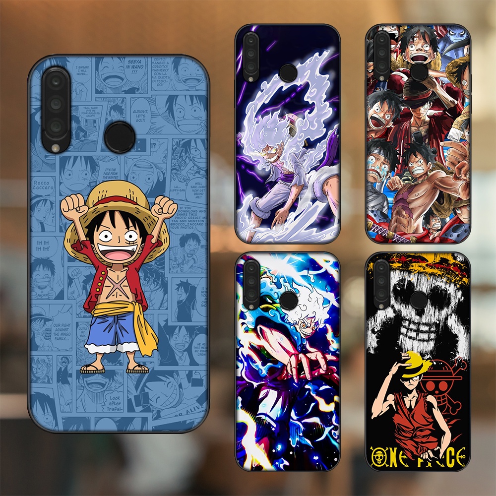 Ốp lưng Huawei P30 Lite, Nova 4e viền đen in hình Luffy One Piece