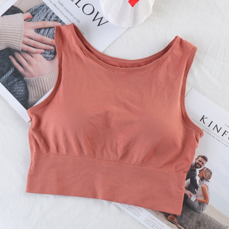 Áo Bra Thể Thao Hai Dây Có Đệm Nâng Ngực Màu Sắc Trơn Dành Cho Nữ