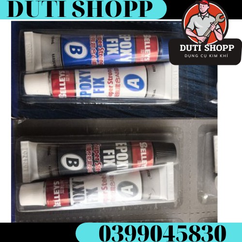 Keo gắn sắt 2 thành phần AB EPOXY FIX SELLEYS nhỏ 20ml chịu nhiệt, chịu nước dán sắt, gỗ đá