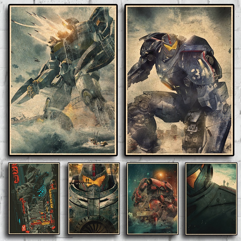 Poster Giấy kraft Hình Quái Vật Trong Phim pacific rim