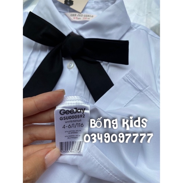 Áo Sơ Mi Bé Gái Nơ Cổ Sen GJ