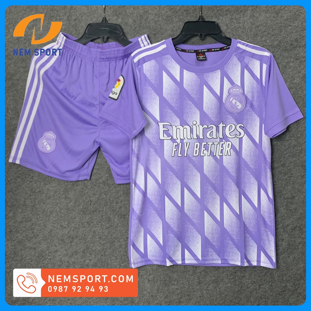 Áo Đá Banh CLB Real Marid Màu tím Mới 2022