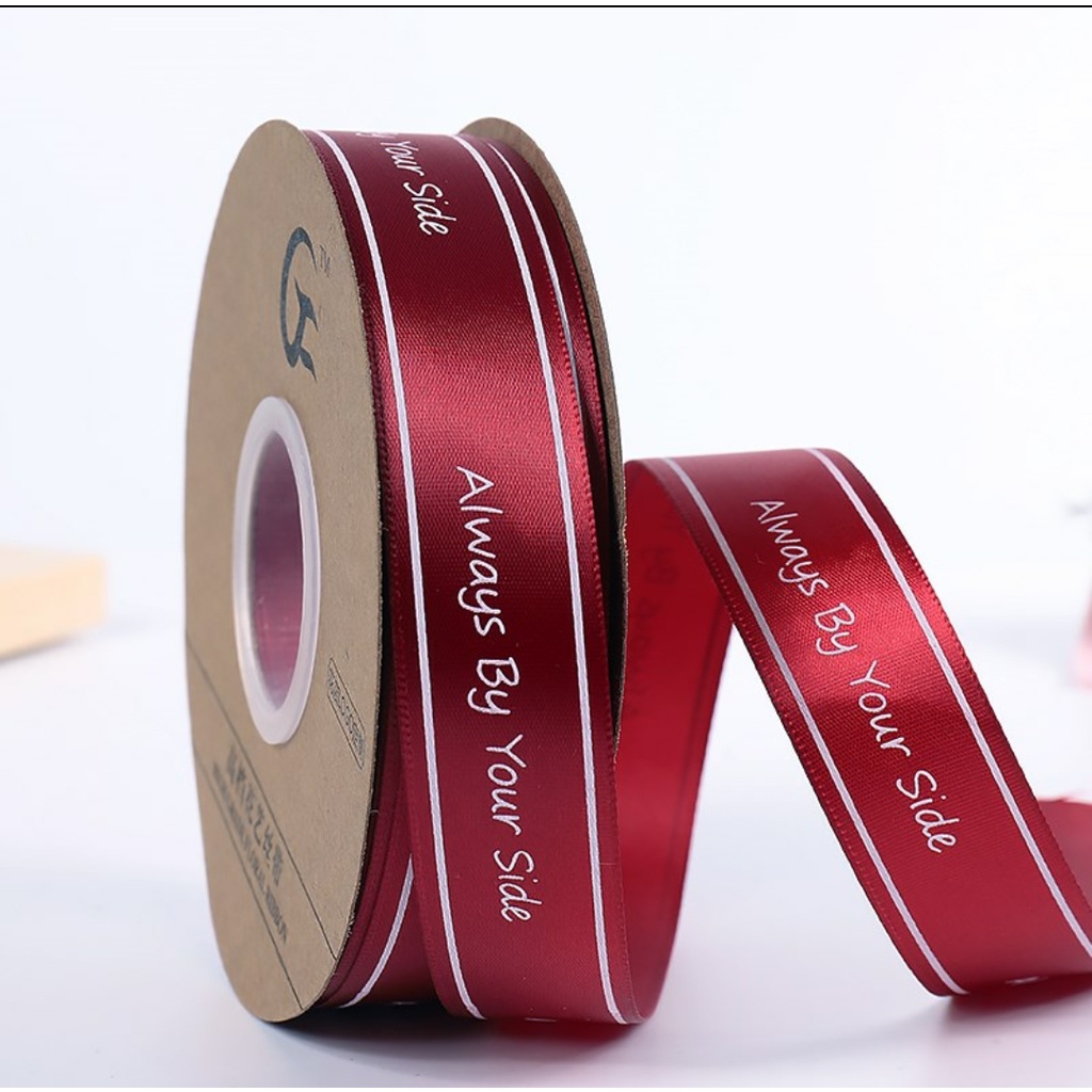 Phụ kiện trang trí bánh sinh nhật bánh kem - Ruy băng lụa always, miss you 2.5cm