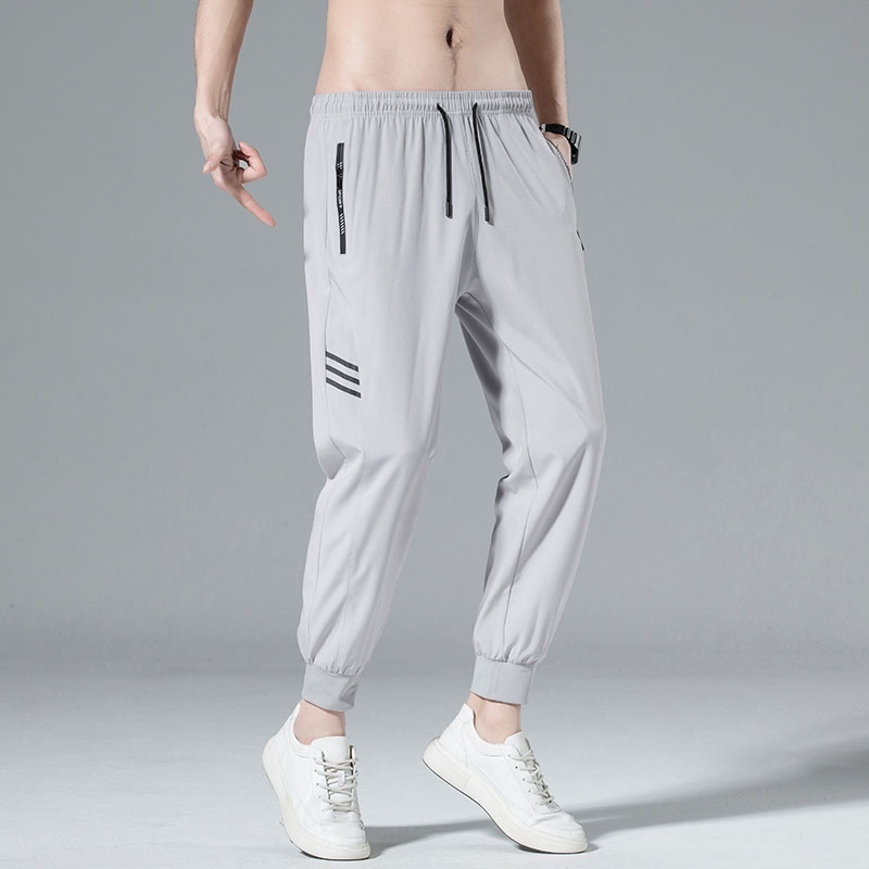 Quần Thể Thao Chất Liệu Lụa Mỏng Nhanh Khô Kiểu Dáng Đơn Giản Thời Trang Mùa Hè Cho Nam