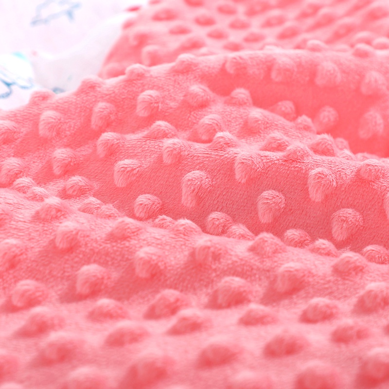 Chăn xô muslin mix nhung bi 4 mùa cho bé Thị Nắng Store, Chăn kích thước 70x110cm cho bé sơ sinh