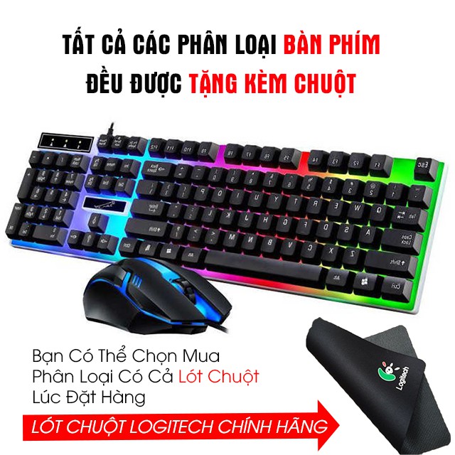 [Tặng chuột + miếng đệm] Bàn phím giả cơ chuyên game cao cấp G21B LED 7 màu - bàn phím cho game thủ