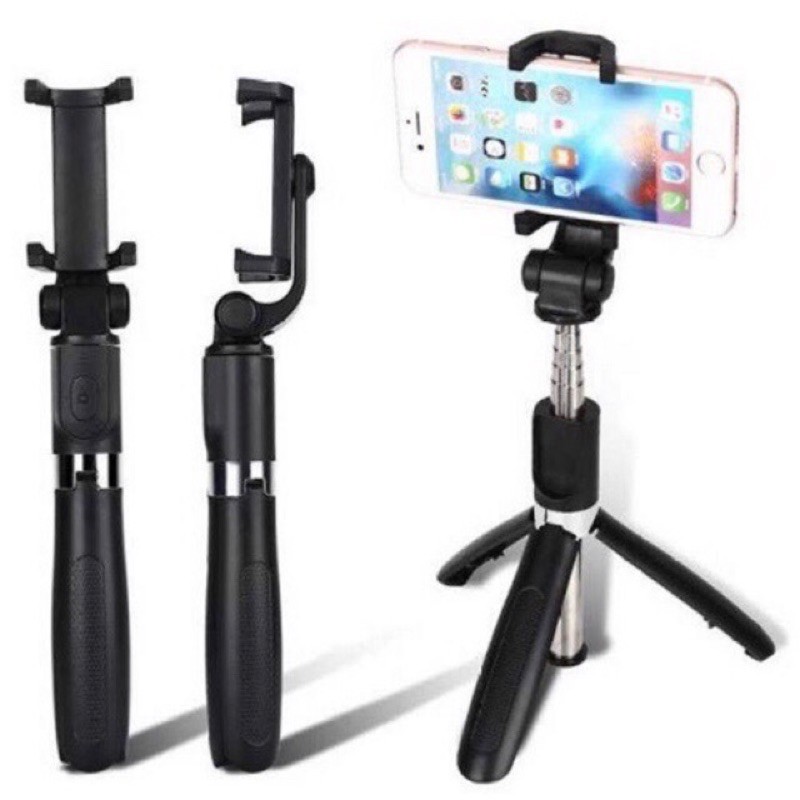 Gậy Tự Sướng Bluetooth Selfie Stick Tripod L01 Có Chân Chụp Ảnh Cao Cấp màu đen