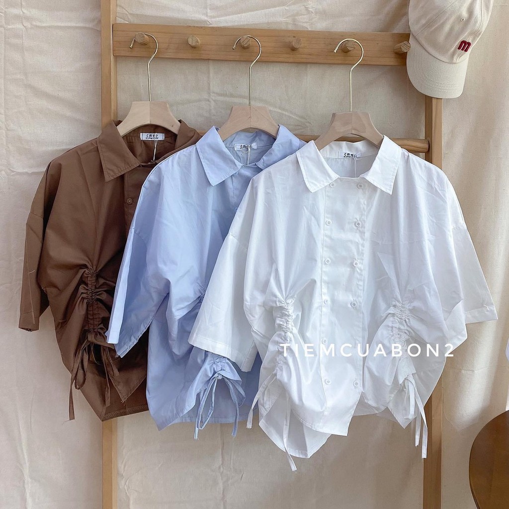 Sơ Mi Rút Eo 2 Hàng Cúc KOREA 707 -1996store