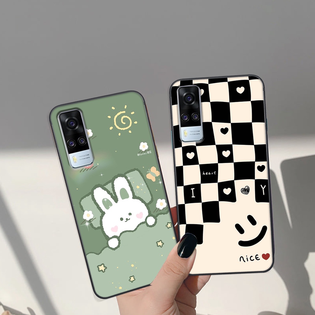 Ốp lưng Vivo Y51 2020 in hình Gấu nâu - hồng, Gấu Be@rick  cực CUTE, DỄ THƯƠNG