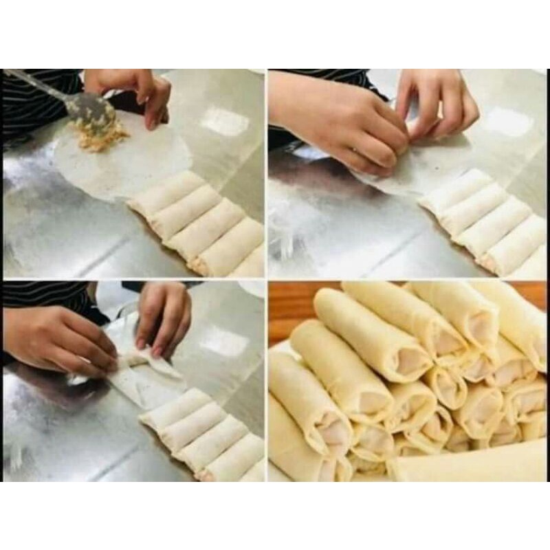 Vỏ bò bía đậu xanh loại tươi mềm xấp 100 lá cuốn nem phô mai siêu đỉnh