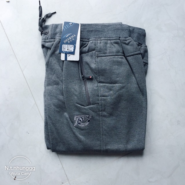 Quần nỉ nam trung niên lót lông ống xuông size to