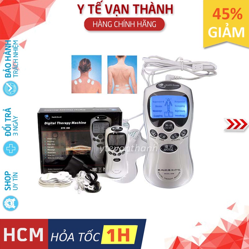 ✅ [BH 6 THÁNG] Máy Massage Dán Xung Điện 4 Miếng Dán Digital Therapy Machine SYK-208 (Mát xa, Massa) -VT0089