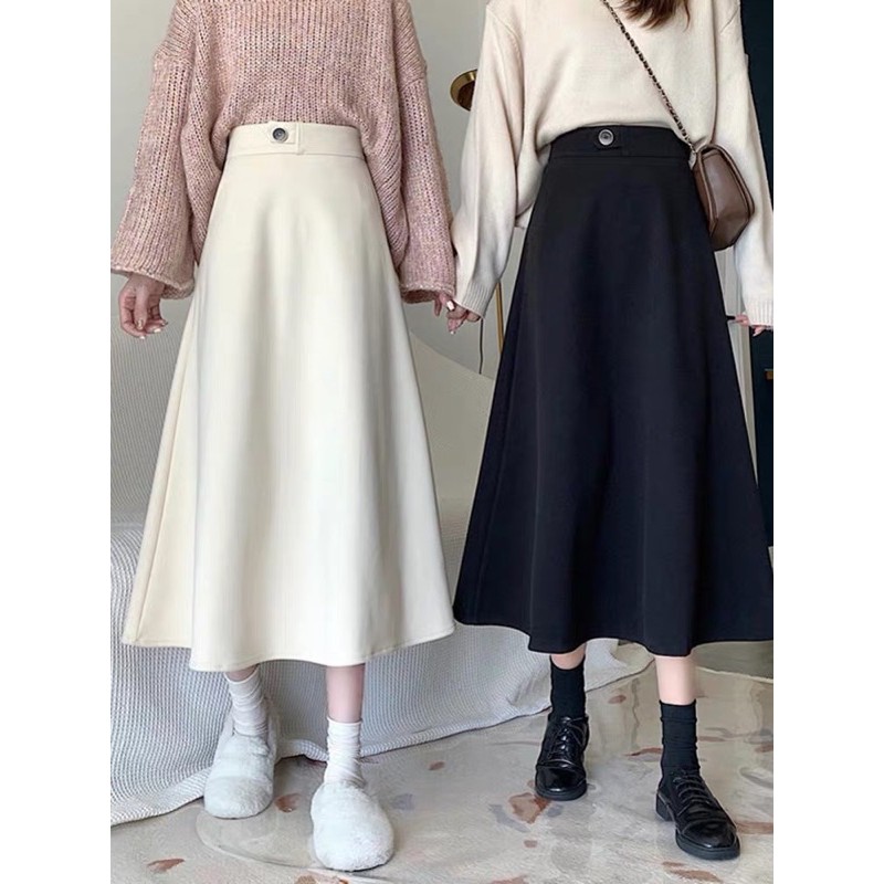 Chân Váy Dài Ulzzang Xinh- Chân Váy Nữ 1 cúc 1018