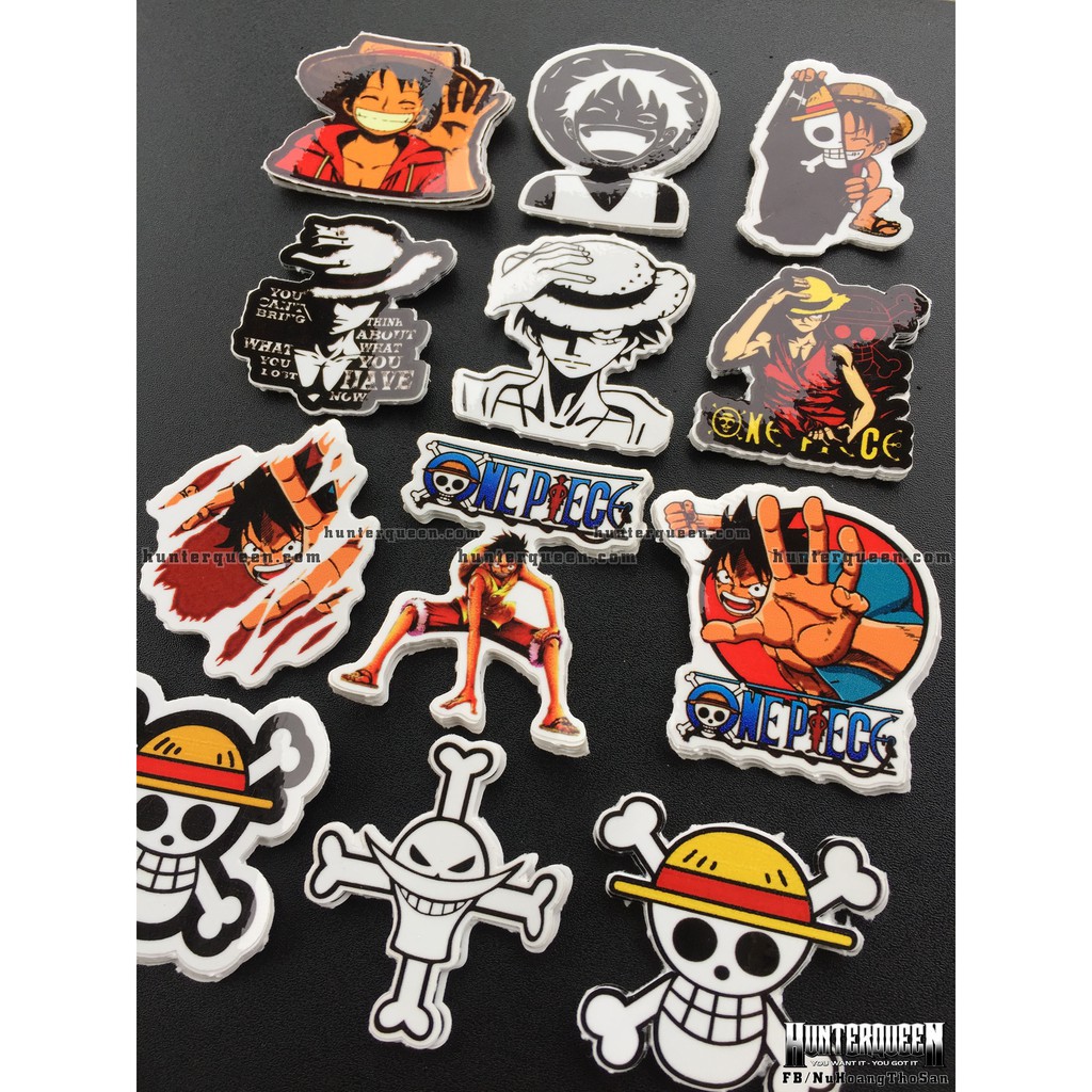 Bán lẻ hình dán Monkey D. Luffy. Decal Sticker chống nước. One piece Mũ Rơm