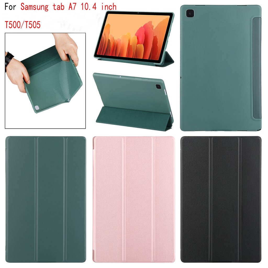 Bao da silicone dẻo samsung galaxy tab A7 10.4 inch Sm-T500 /T505 T507  case Folding Stand Ốp lưng