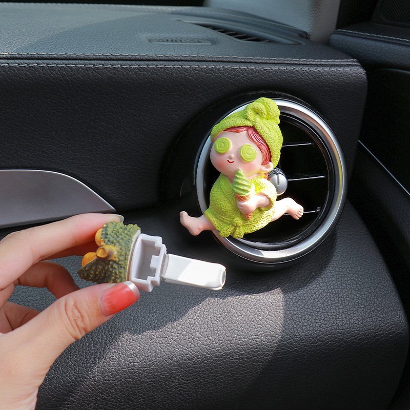 Kẹp Khuếch Tán Nước Hoa Gắn Điều Hòa Xe Hơi Hình Trái Sầu Riêng Dễ Thương