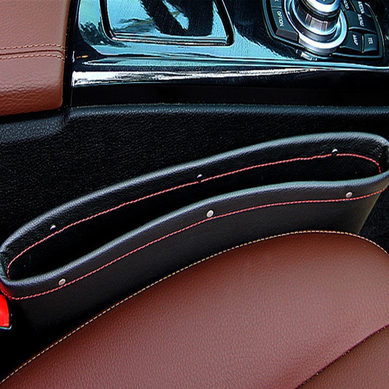 Hot 1 X Túi Da PU Đựng Đồ Gắn Khe Hở Ghế Ngồi Xe Hơi Sắp Xếp Gọn Gàng