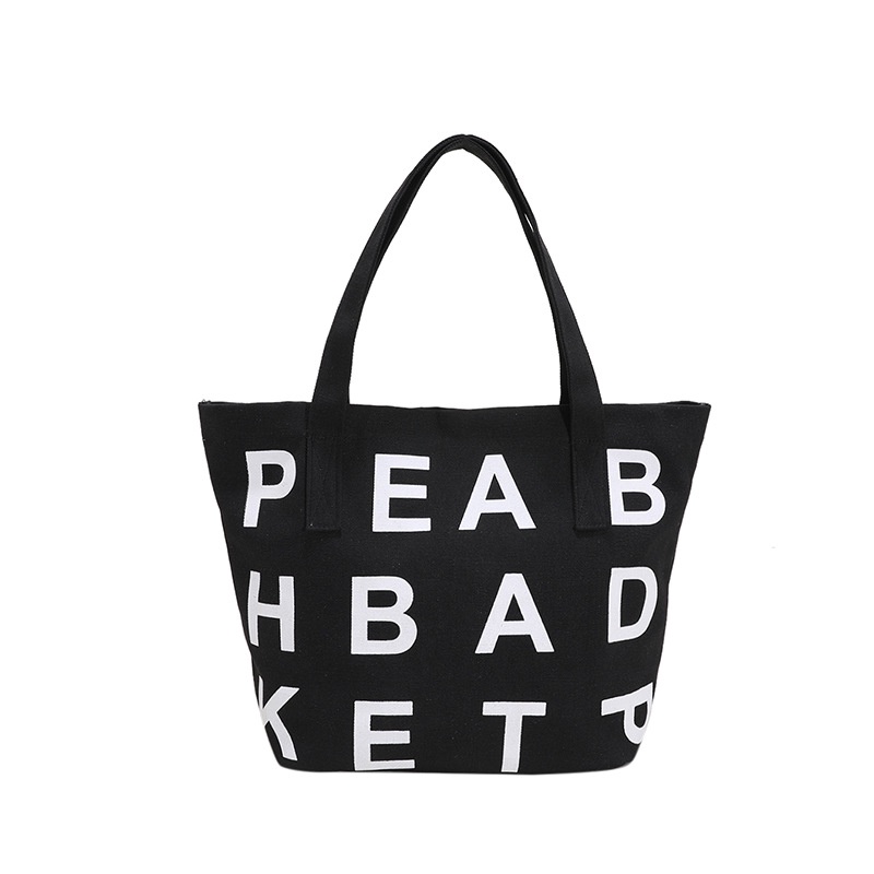 Túi Vải canvas Có In Chữ Phong Cách Hàn Quốc Thời Trang Cho Nữ