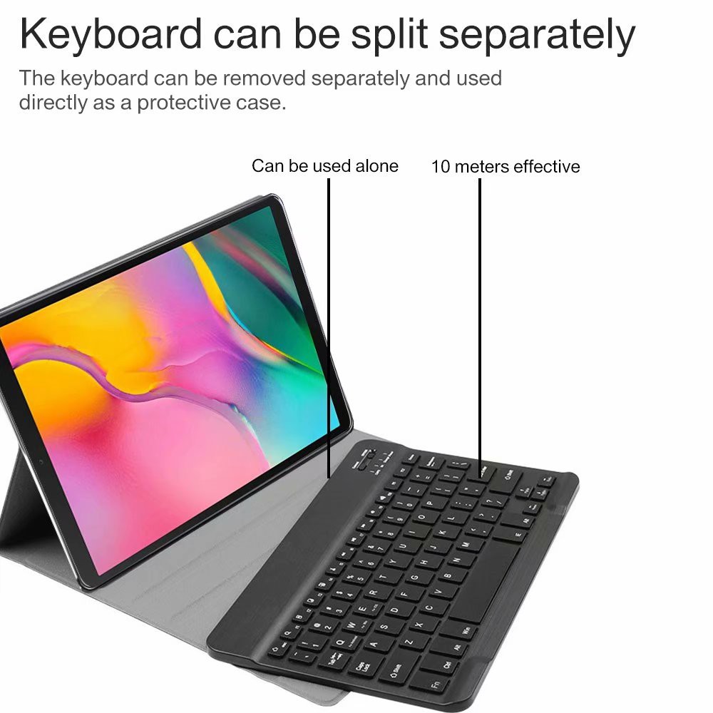 Bao da máy tính bảng PU đựng bút Samsung Galaxy Tab S7 FE 2021 12.4 inch 2021 SM-T730 Bluetooth 3.0 bàn phím không dây