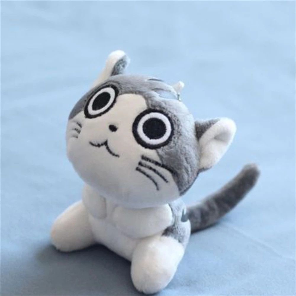 Búp bê mèo nhồi bông 4 kiểu gắn móc khóa 10cm đáng yêu